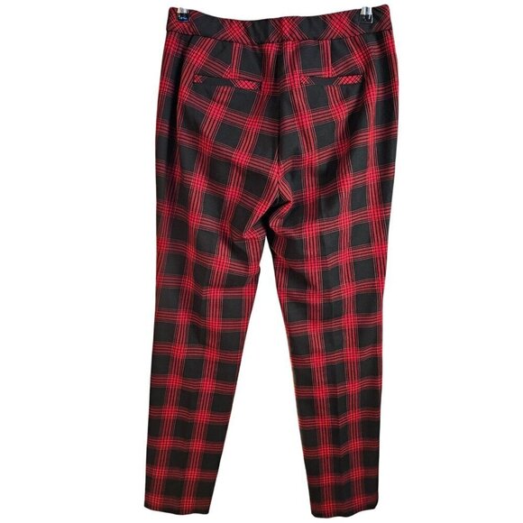 J. Jill Red & Black Plaid Premium Bi-Stretch Pants 6 Petite - Picture 2 of 4